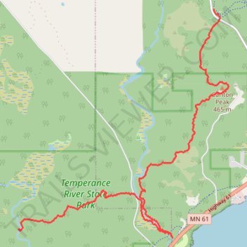 USA MN SHT - South Cross River Campsite to Britton Peak Trailhead trail, distance, elevation, map, profile, GPS track
