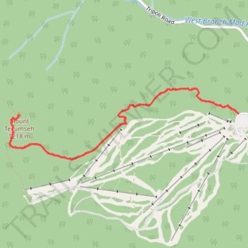 Mount Tecumseh Trail in White Mountain National Forest trail, distance, elevation, map, profile, GPS track