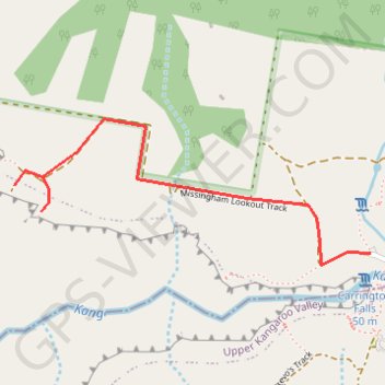 Missingham Lookout Track trail, distance, elevation, map, profile, GPS track