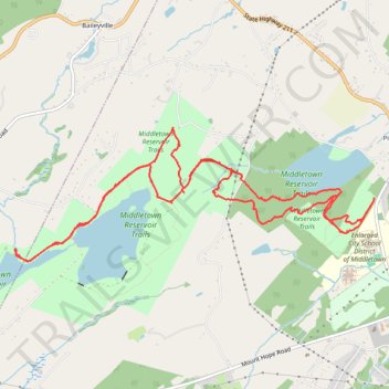 Middletown Reservoir Trails trail, distance, elevation, map, profile, GPS track