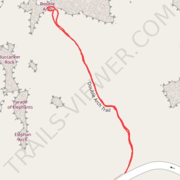 Double Arch Trail in Arches National Park trail, distance, elevation, map, profile, GPS track