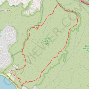 Crystal Cove State Park trail, distance, elevation, map, profile, GPS track