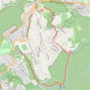 Mechanics Walk, Cascade Track, Olinda Creek Falls, Kalorama Park trail, distance, elevation, map, profile, GPS track