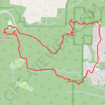 Cougar Mountain Loop trail, distance, elevation, map, profile, GPS track
