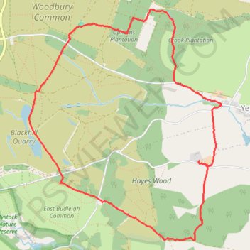 Woodbury Common trail, distance, elevation, map, profile, GPS track