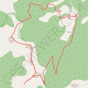 Vardenik: od fabrike 'Rosa', vrhovi Veliki Strešer, Mali Str... trail, distance, elevation, map, profile, GPS track