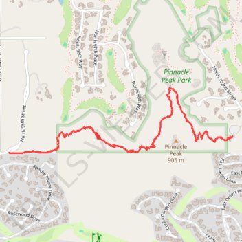 Pinnacle Peak Trail trail, distance, elevation, map, profile, GPS track