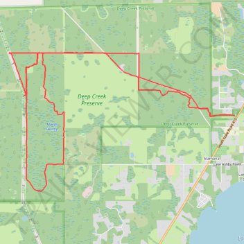 Deep Creek Preserve - White Trail trail, distance, elevation, map, profile, GPS track