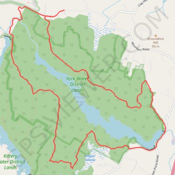 York Water District (YWD) loop trail, distance, elevation, map, profile, GPS track