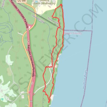 Palisades Interstate Park Loop via White Shore and Long Path trail, distance, elevation, map, profile, GPS track