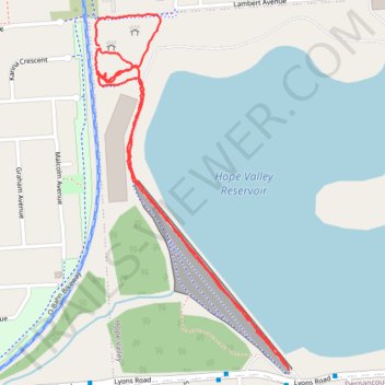 Hope Valley Reservoir trails trail, distance, elevation, map, profile, GPS track
