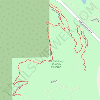 Turkey Mountain Checks and Balances MTB Trail trail, distance, elevation, map, profile, GPS track