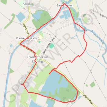 Frampton On Severn Loop Walk trail, distance, elevation, map, profile, GPS track