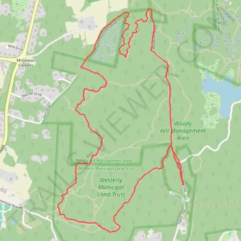 Merged hiking and biking trails, Woody Hill Managament Area trail, distance, elevation, map, profile, GPS track