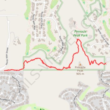 Pinnacle Peak Trail in Pinnacle Peak Park trail, distance, elevation, map, profile, GPS track