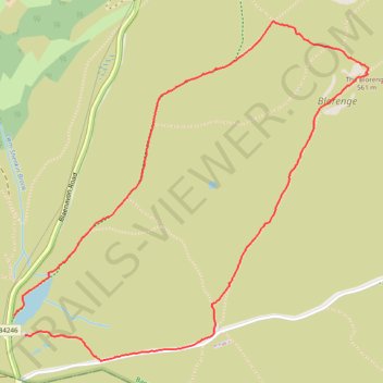 The Blorenge loop hike trail, distance, elevation, map, profile, GPS track