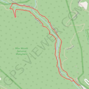 Muir Woods Redwook Creek Loop trail, distance, elevation, map, profile, GPS track
