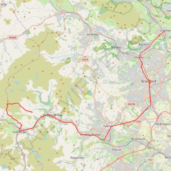 @ West Yorkshire trail, distance, elevation, map, profile, GPS track
