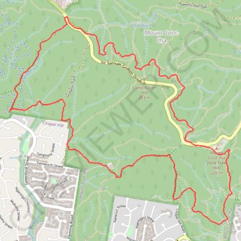 Mount Coot-tha Reserve trail, distance, elevation, map, profile, GPS track