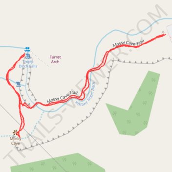 Mossy Cave, Little Windows and Turret Arch Trail in Bryce Canyon National Park trail, distance, elevation, map, profile, GPS track