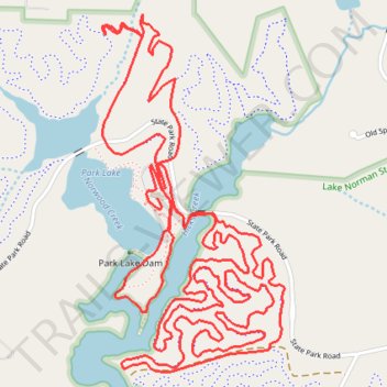 Lake Norman State Park trail, distance, elevation, map, profile, GPS track