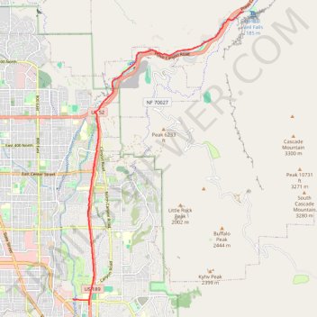 Ride up to Bridal Veil Falls trail, distance, elevation, map, profile, GPS track