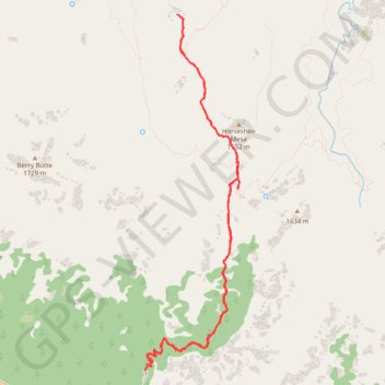 Grandview Trail (Grand Canyon) trail, distance, elevation, map, profile, GPS track