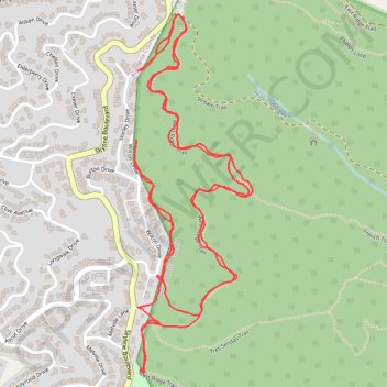 Hike in Reinhardt-Redwood Regional Park trail, distance, elevation, map, profile, GPS track