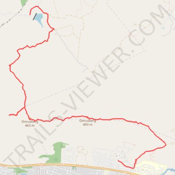 Onrusberg Ridge trail, distance, elevation, map, profile, GPS track