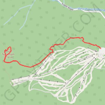 Mount Tecumseh Trail in White Mountain National Forest trail, distance, elevation, map, profile, GPS track