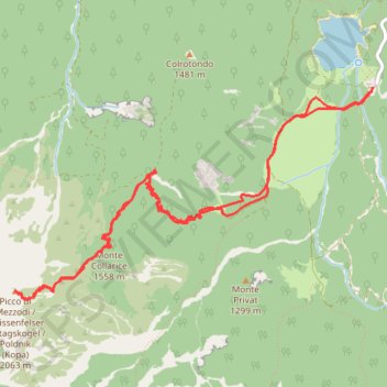 Picco di Mezzodi trail, distance, elevation, map, profile, GPS track