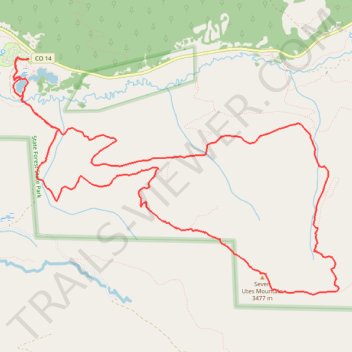 Seven Utes Mountain Loop Trail trail, distance, elevation, map, profile, GPS track