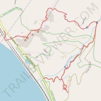Hudson Highlands State Park - Breakneck Ridge Trail, Undercliff Trail and Brook Trail trail, distance, elevation, map, profile, GPS track