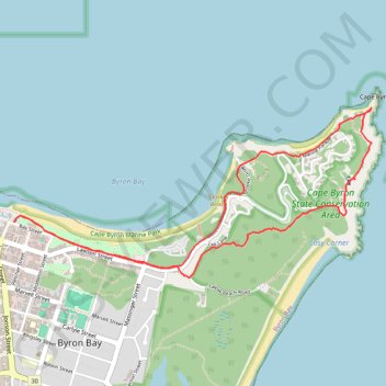 Cape Byron trail, distance, elevation, map, profile, GPS track