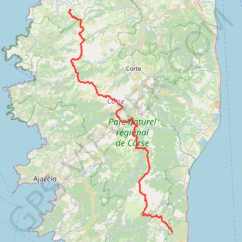 00. GR 20 - Sud - Nord on GPSies.com trail, distance, elevation, map, profile, GPS track