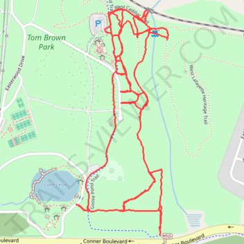 Tom Brown Park loop walk trail, distance, elevation, map, profile, GPS track
