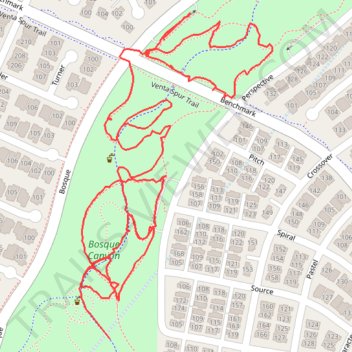 Bosque Canyon trail, distance, elevation, map, profile, GPS track