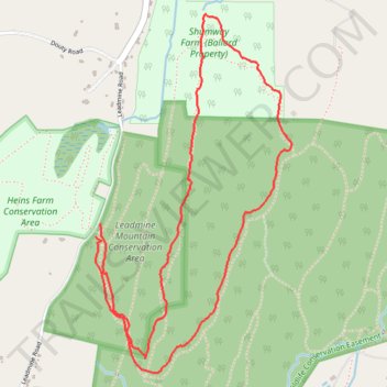 Leadmine Mountain Loop via Mountain Laurel and Cow Stile trails trail, distance, elevation, map, profile, GPS track