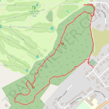 Loop hike in the forest above Strathpeffer trail, distance, elevation, map, profile, GPS track