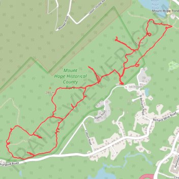 Mount Hope Historical County Park Loop trail, distance, elevation, map, profile, GPS track