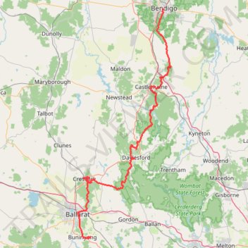 Goldfields track trail, distance, elevation, map, profile, GPS track