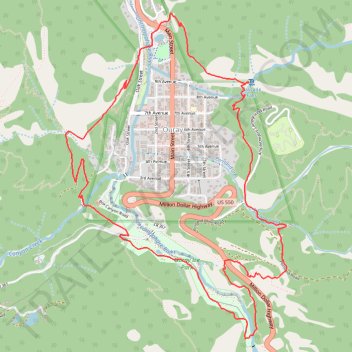 Ouray Perimeter Trail in Uncompahgre National Forest trail, distance, elevation, map, profile, GPS track