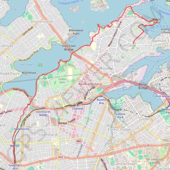 Taverners Hill - Balmain trail, distance, elevation, map, profile, GPS track