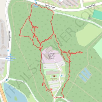 Cyfarthfa Park paths trail, distance, elevation, map, profile, GPS track