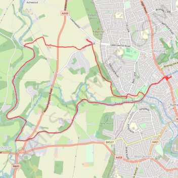 Canal walk public foot paths - Wordsley trail, distance, elevation, map, profile, GPS track