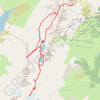 Rando découverte : refuge de l'étendard, glacier de Saint Sorlin et recherche d'une brèche dans les massifs rocheux afin de pouvoir y aller depuis l'alpe d'Huez lors d'une prochaine expédition. Retour à la voiture juste avant la tombée de nuit après s'êt trail, distance, elevation, map, profile, GPS track