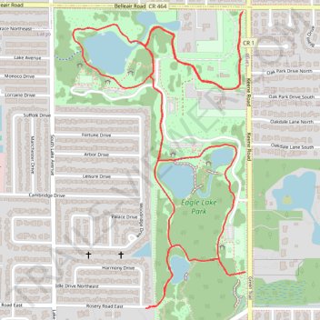 Walked the entire main cycleway of Eagle Lake park trail, distance, elevation, map, profile, GPS track