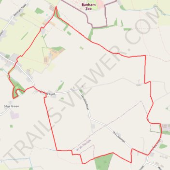 Loop walk from Kenninghall trail, distance, elevation, map, profile, GPS track