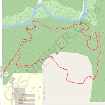 Fontainebleau Loop Trail in Mississippi Sandhill Crane National Wildlife Refuge trail, distance, elevation, map, profile, GPS track