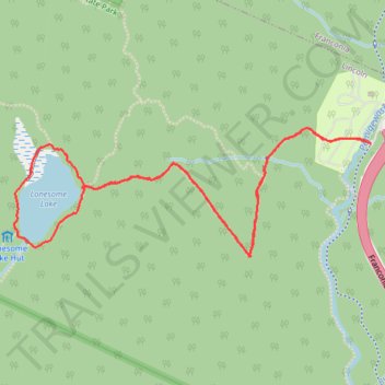 Lonesome Lake Loop Trail in Franconia Notch State Park trail, distance, elevation, map, profile, GPS track